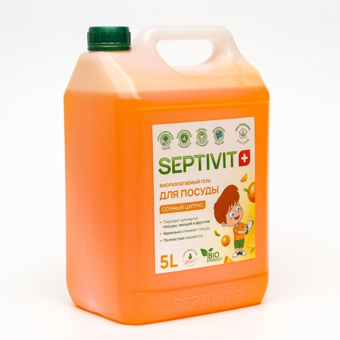 Гель для посуды SEPTIVIT  Гель для посуды SEPTIVIT "Сочный Цитрус", 5 л