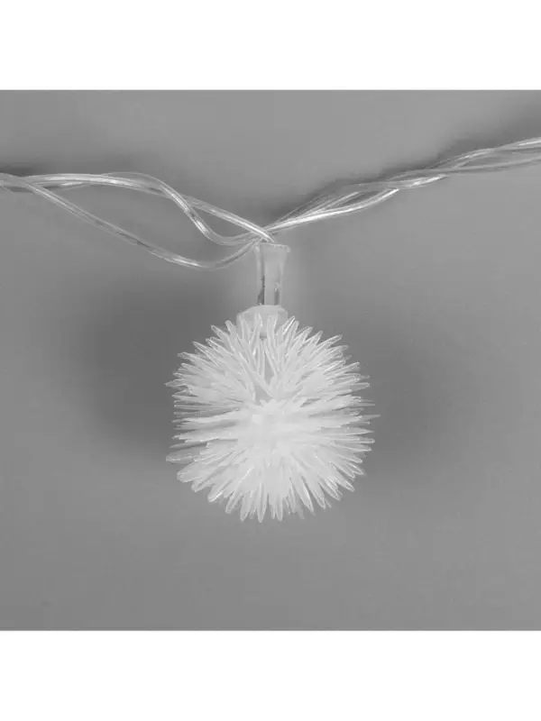 Гирлянда &laquo;Нить&raquo; 5 м с насадками &laquo;Ёжики&raquo;, IP20, прозрачная нить, 20 LED, свечение мульти (RG/RB), мигание, 220 В