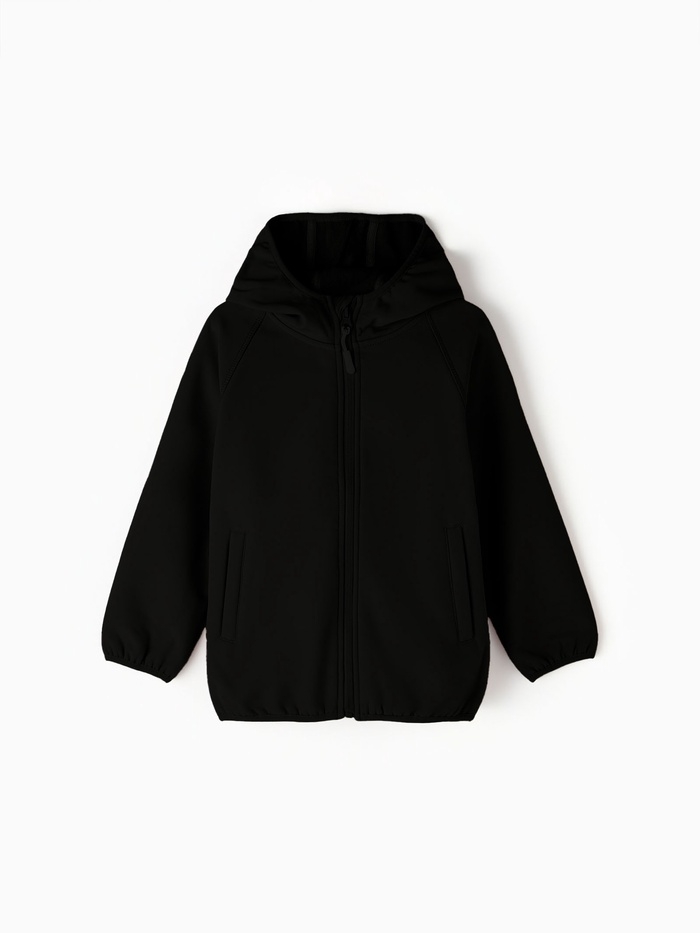 Ветровка демисезонная для мальчиков MINAKU из Softshell на флисе, непромокаемая, чёрный, рост 122 см