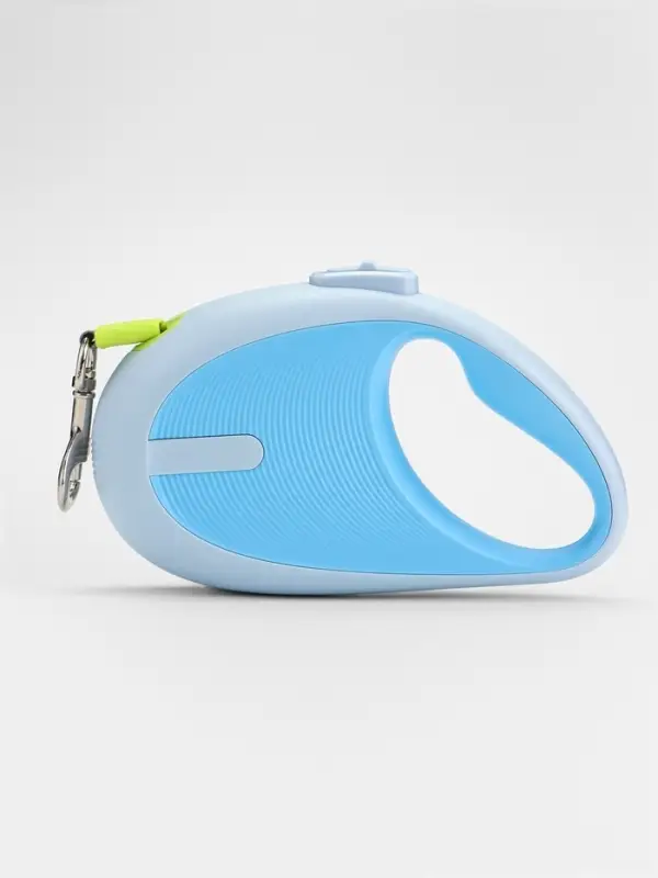 Рулетка - поводок для собак, лента 3 метра, голубая
