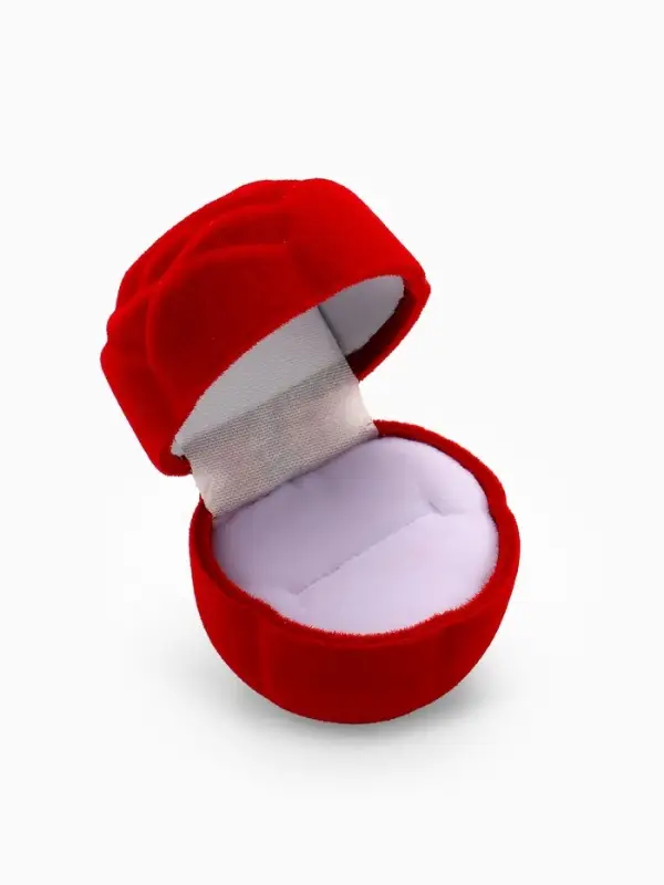 Футляр под кольцо, серёжки &laquo;Роза&raquo;, без листьев, бархатный, 4.5&times;3.5 см, красный