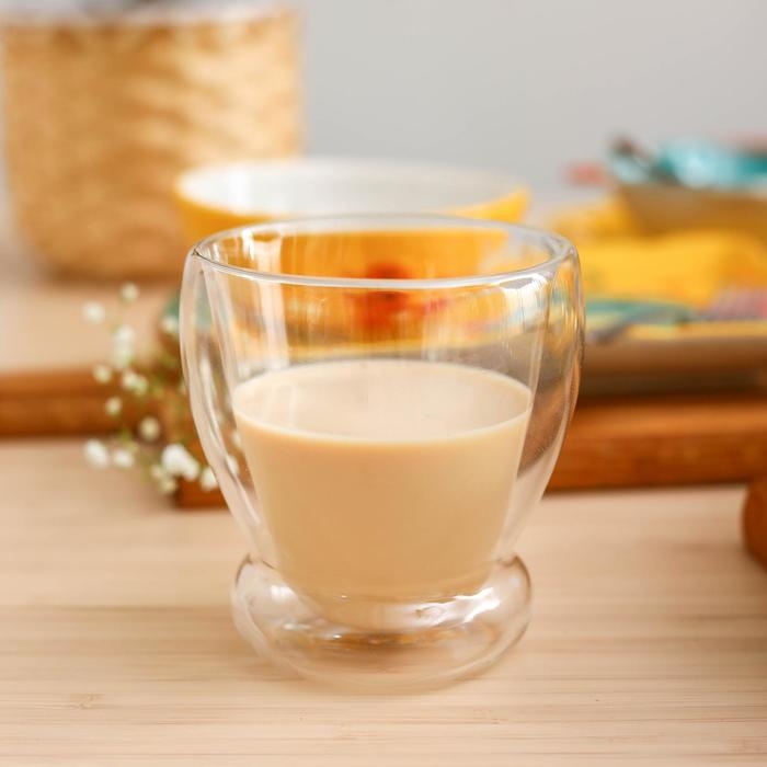 Стакан стеклянный с двойными стенками «Поль. Дуо волнистый», 250 мл