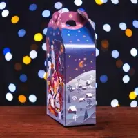 Подарочная новогодняя коробка «Фантазия» в фиолетовом, упаковка, 11.1×5.8×20.5 см
