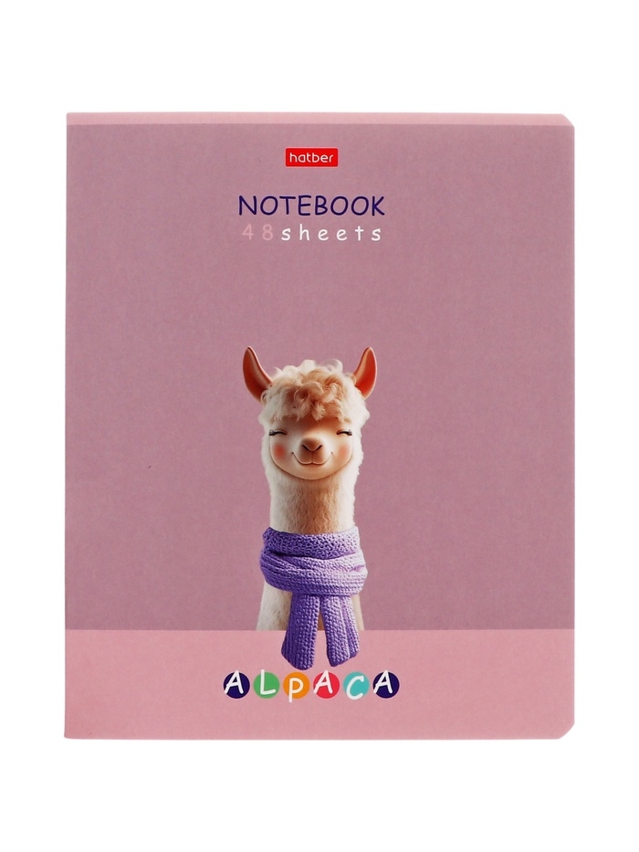 Тетрадь 48л кл "ALPACA", обл мел карт, скругл углы, лам Soft-touch, офс 60-65г/м², 5В МИКС