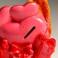 Копилка "Лошадь с сердцем и подарками" 11х10х7 см, Копилка "Лошадь с сердцем и подарками" 11х10х7 см,