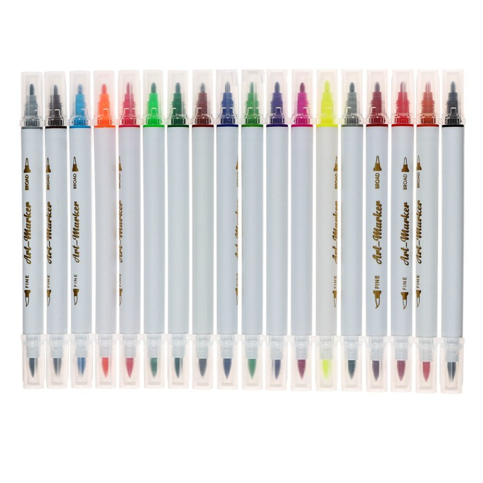 Набор маркеров для скетчинга двусторонние 18 штук/18 цветов Набор маркеров для скетчинга двусторонние 18 штук/18 цветов