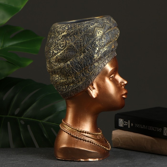 Ваза-подставка к бижутерии Ваза-подставка к бижутерии "Африканка", бронза, 3,5 л/33х20см