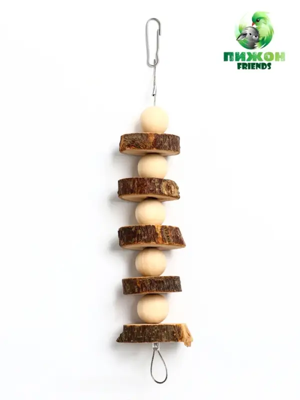 Игрушка для птиц и грызунов Игрушка для птиц и грызунов "Погрызушка" из дерева, 21 х 2 см