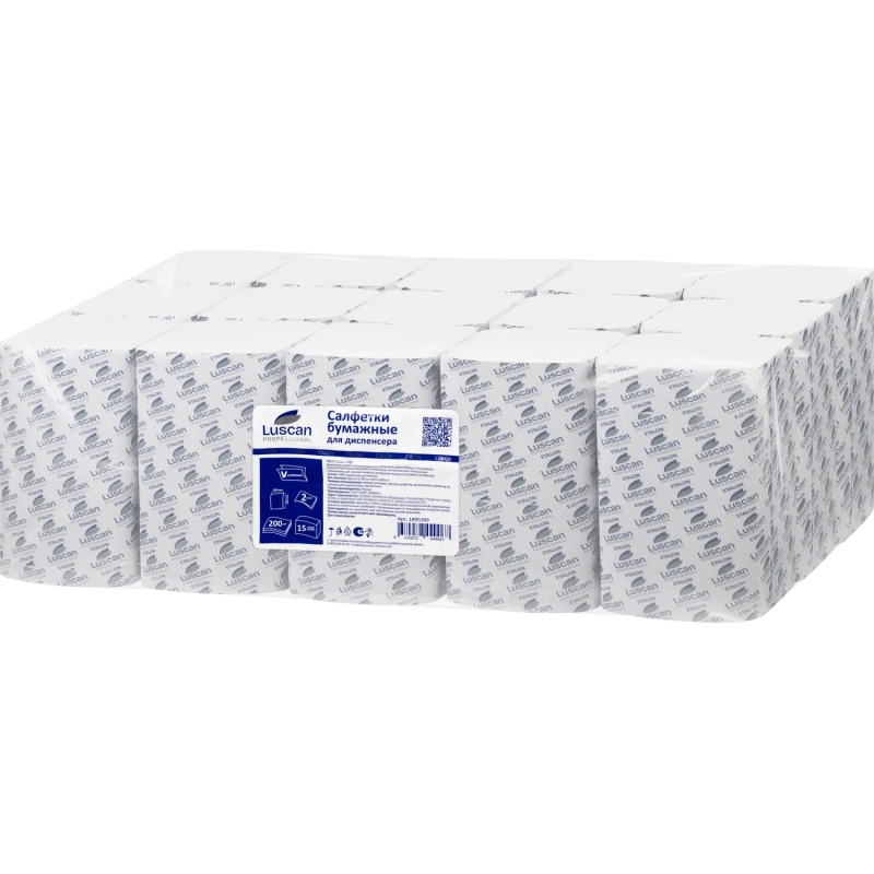 Салфетки бумажные Luscan Professional N4 2сл 200л 15пач/уп