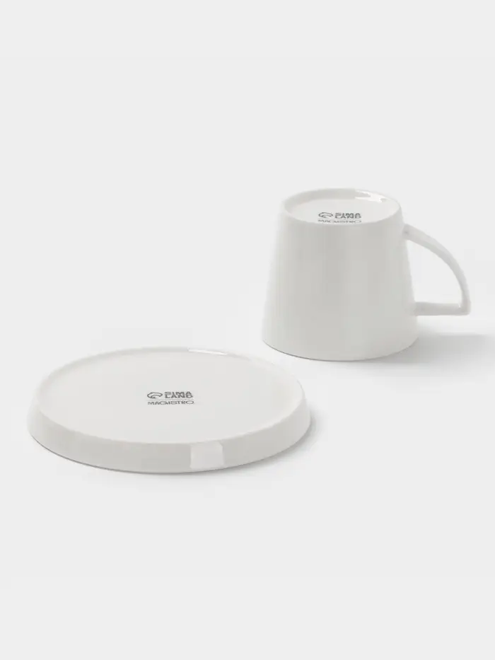 Чайная пара Magistro White Snow, 270 мл, фарфор, белая