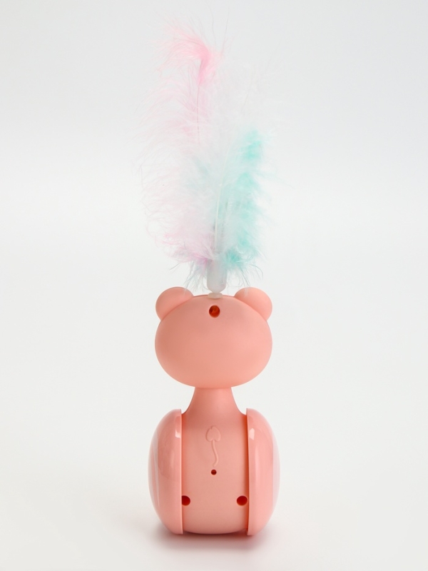 Игрушка-неваляшка с пером под лакомство, 11 х 6 см, Микс цветов Игрушка-неваляшка с пером под лакомство, 11 х 6 см, Микс цветов