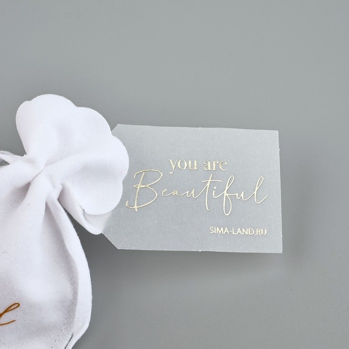 Мешок замшевый «Ты прекрасна», бежевый, тиснение, 9 × 12 см Мешок замшевый «Ты прекрасна», бежевый, тиснение, 9 × 12 см
