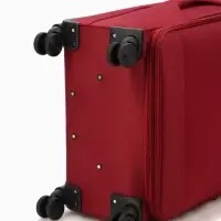 Чемодан на колёсах TEXTURA, кодовый замок, текстильный, с увеличением, 47&times;30&times;78 см, 28", красный