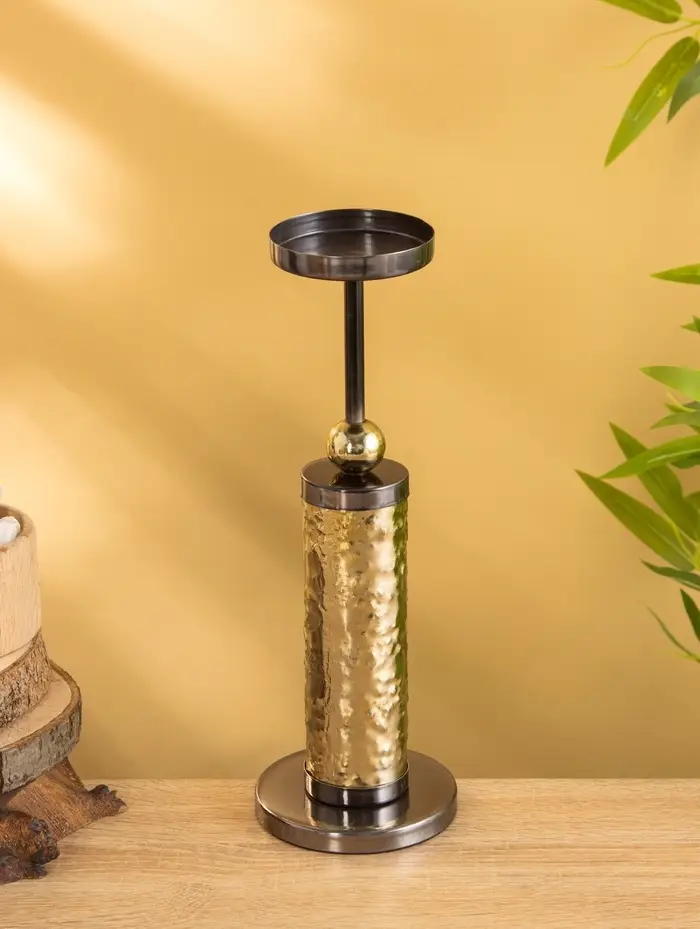 Подсвечник для свечи 8 см "Скиф" металл 30 см, цв. золото