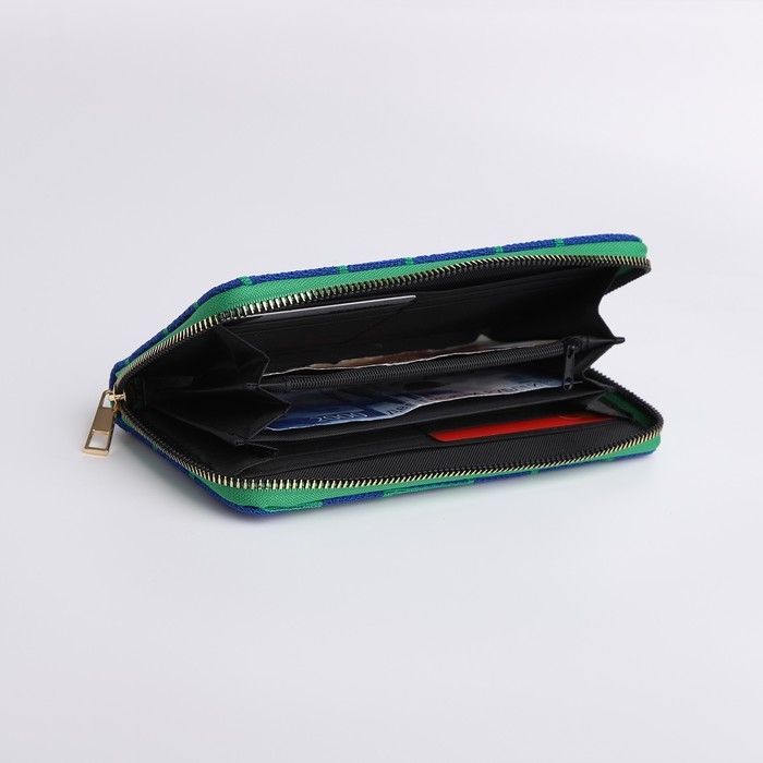 Кошелёк женский на молнии, цвет синий Кошелёк женский на молнии, цвет синий