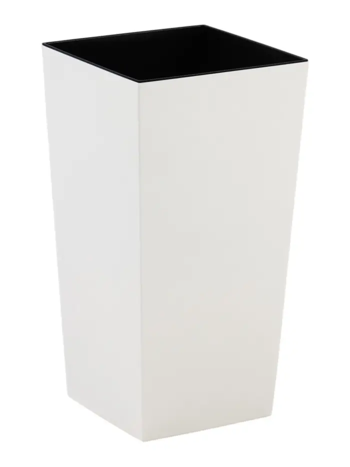 Кашпо со вставкой 19х19х36 см (вставка 4,5 л) "ЖАСМИН 2" белый