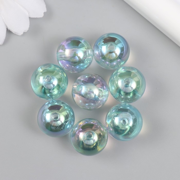Бусины для творчества пластик Бусины для творчества пластик "Шарик. Мыльный пузырь" d=1,6 см набор 8 шт