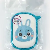 Мочалка для купания "Зайчик", 12х8 см, цвет голубой