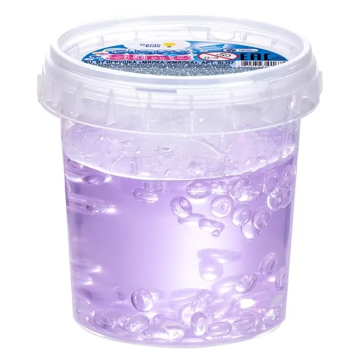 Слайм "Мялка-жмялка", фиолетовый, с шариками, 100 г SLI57