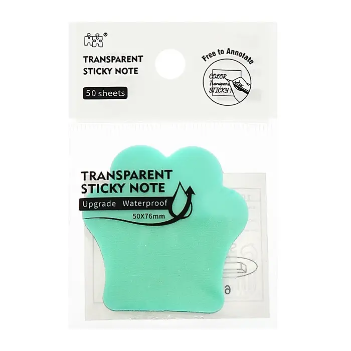 Блок-закладка с липким краем пластик Лапка 50л, зеленый, 45мм х 45мм  CALLIGRATA Блок-закладка с липким краем пластик Лапка 50л, зеленый, 45мм х 45мм  CALLIGRATA