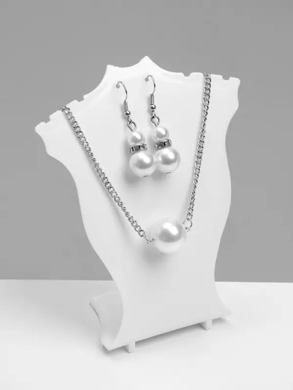 Подставка под кулоны, цепочки и серьги QF, 10&times;4.3&times;12 см, белая