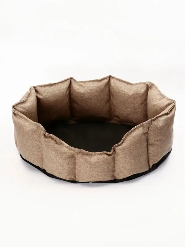 Лежанка для кошек и собак, рогожка, искусственный  мех, 65 х 50 х 20 см Лежанка для кошек и собак, рогожка, искусственный  мех, 65 х 50 х 20 см