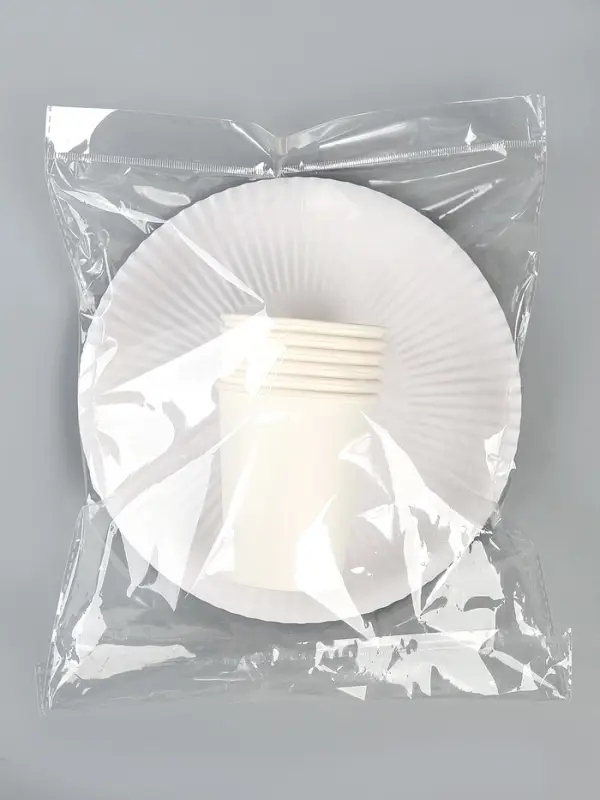 Посуда бумажная одноразовая &laquo;Белый&raquo;, 6 стаканов, 6 тарелок