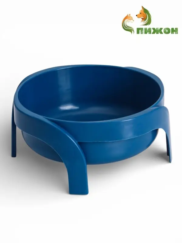 Миска, 600 мл, фигурная, с ножками, пластик, синяя