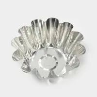 Форма для выпечки ромовой бабы, d=14 см, h=6.2 см, жесть, серебристая