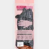 Перчатки хозяйственные Доляна, размер M, химически стойкие, латексные, чёрные