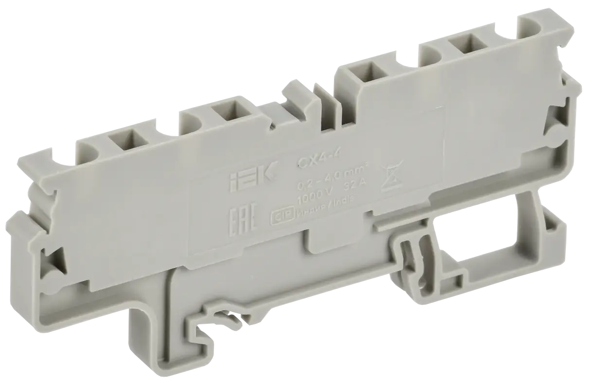 ARMAFIX Клемма пружинная CX4-4 4мм2 четырехконтактная серая IEK