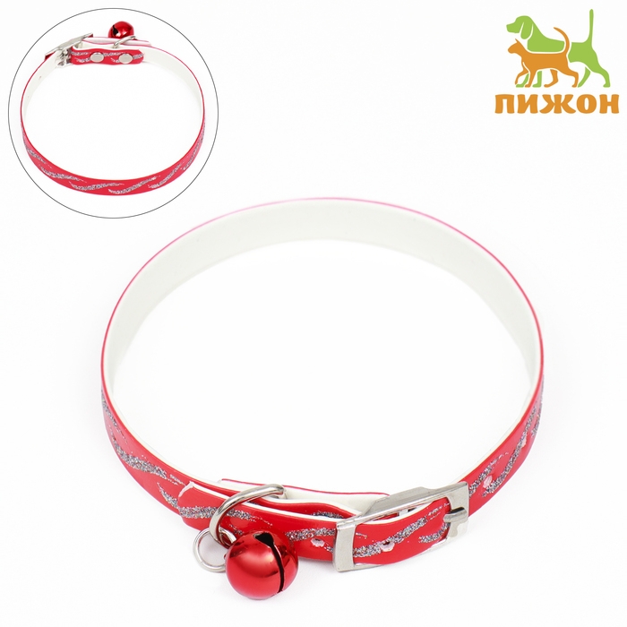 Ошейник из искусственной кожи Ошейник из искусственной кожи "Бесконечность" с блестками, 30 х 1 см, микс цветов