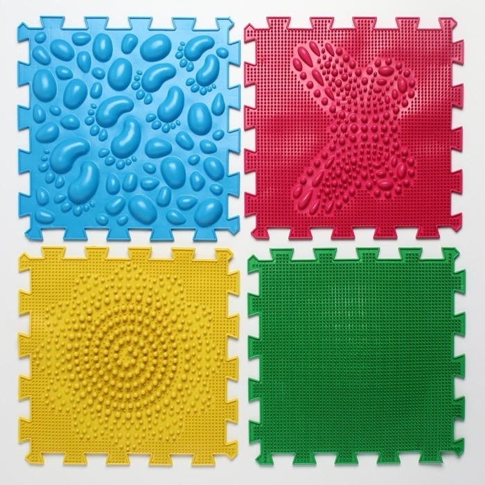 Модульный массажный коврик ОРТО ПАЗЛ «Начинайка», 8 модулей, 4 вида Модульный массажный коврик ОРТО ПАЗЛ «Начинайка», 8 модулей, 4 вида