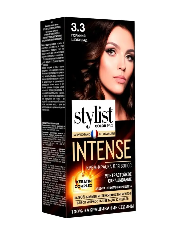 Крем-краска для волос серии STYLIST COLOR PRO INTENSE тон 3.3 Горький шоколад 118 мл