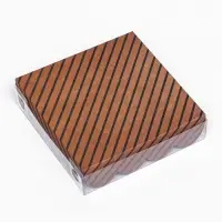 Коробка для печенья, «Полосы крафт» 12×12×3 см