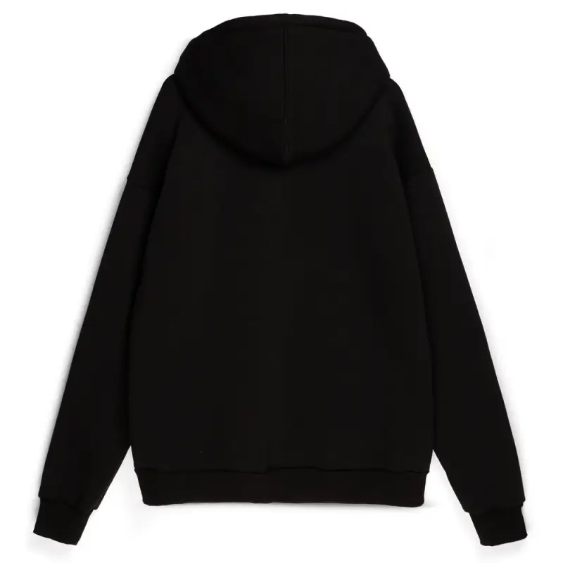 Толстовка унисекс оверсайз Zippy, черная, размер XS/S