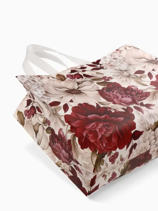 Сумка для покупок &laquo;Пионы&raquo;, многоразовая, бордовая