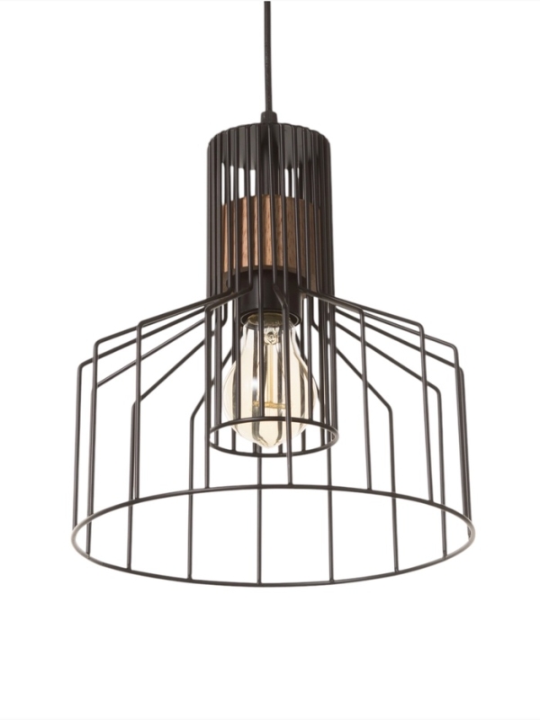 Светильник "Крит" 1х40Вт Е27 черный/коричневый 24,5х24,5х32(132)см