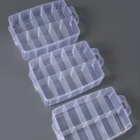 Органайзер для хранения мелочей, 10 ячеек, 24.5&times;16.5&times;18 см, с ручкой, прозрачный