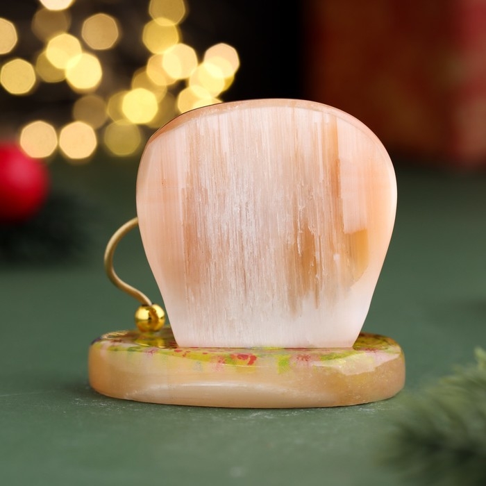 Новый год. Сувенир Новый год. Сувенир "Семейного благополучия вам! 2025", с колокольчиком, селенит, 6х6х4,5 см