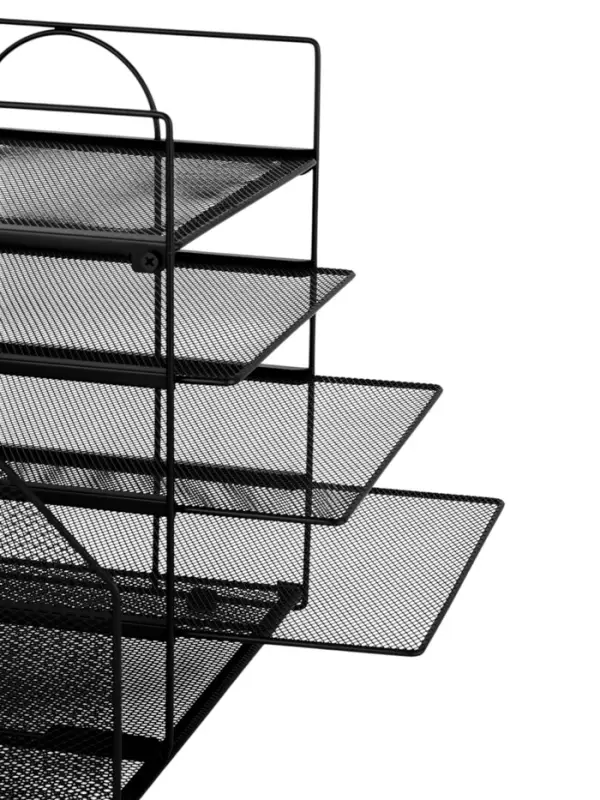 Лоток для бумаг, вертикальный + горизонтальный, металлическая сетка, 5 отделений, чёрный