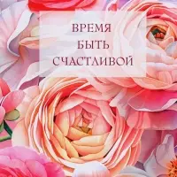 Пакет подарочный "Время быть счастливой" ламинированный 18 х 22,3 х 10 см
