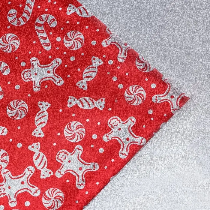 Плёнка упаковочная фольгированная «Снеговик», 70×50 см, красный