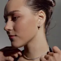 Набор 2 предмета: серьги, чокер &laquo;Лёд&raquo;, два ряда, белый в серебре, 32 см