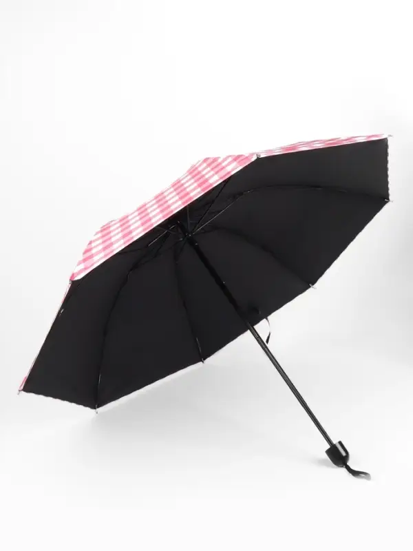 Зонт механический &laquo;Клетка&raquo;, эпонж, 4 сложения, 8 спиц, R=48/55 см, d=96 см, МИКС