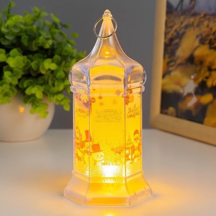 Ночник Ночник "Новый год" LED от батареек 3хLR41 прозрачный 6х6х15 см RISALUX