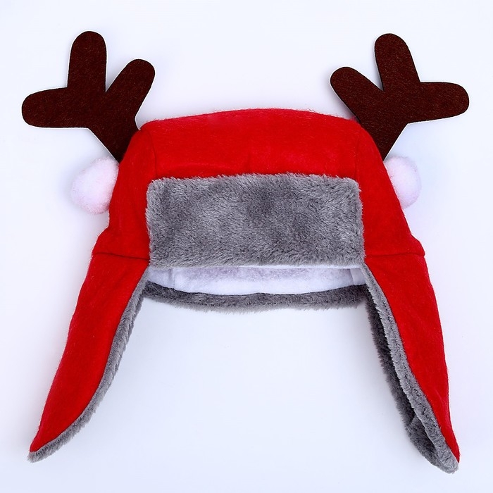 Карнавальная шапка «Ушанка» с рогами Карнавальная шапка «Ушанка» с рогами