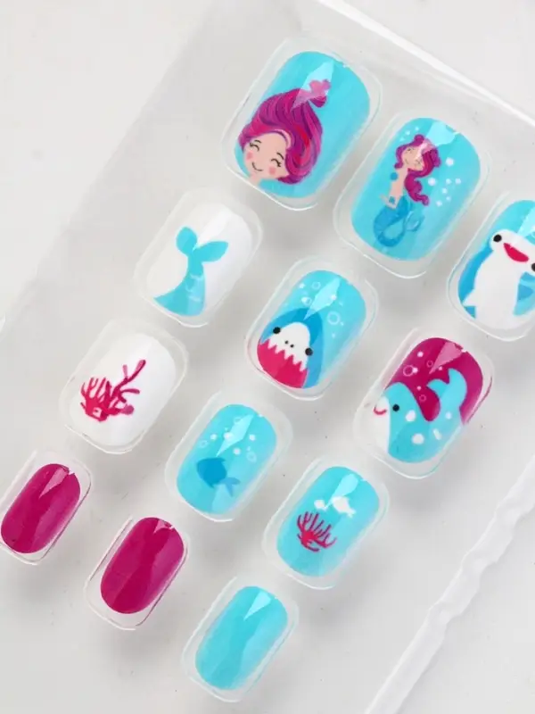 Детские накладные ногти &laquo;Русалка&raquo;, 12 шт.