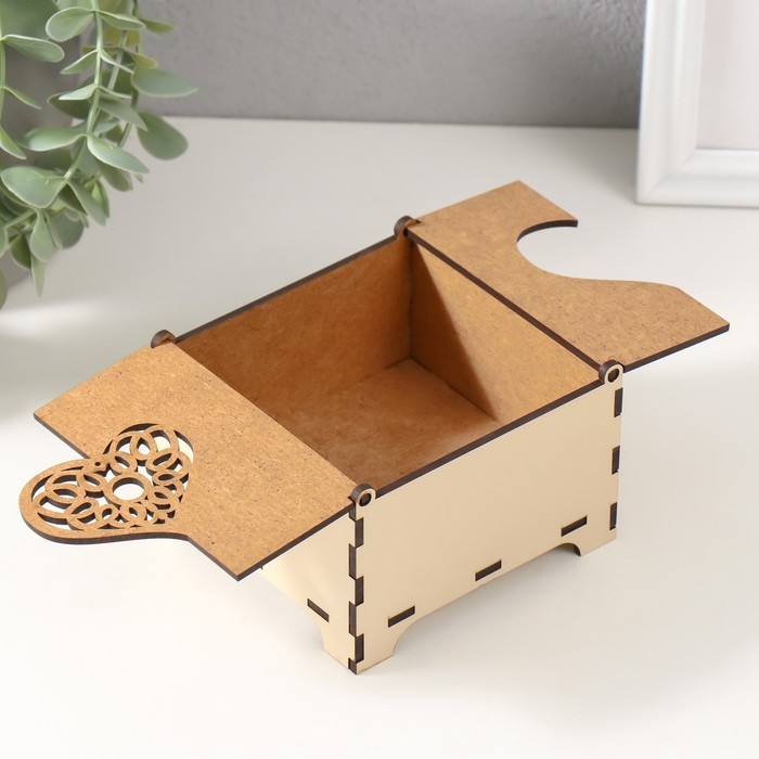 Шкатулка комбинированная  Шкатулка комбинированная "Сердце" 10,5х10х7 см