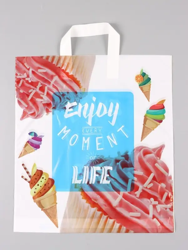 Пакет "Сладкая жизнь", полиэтиленовый с петлевой ручкой, 38 х 42 + 3 см, 37 мкм